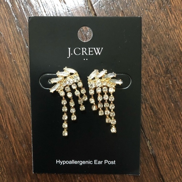 J.Crew-Crystal waterfall dangle earrings-NWT - Picture 4 of 6